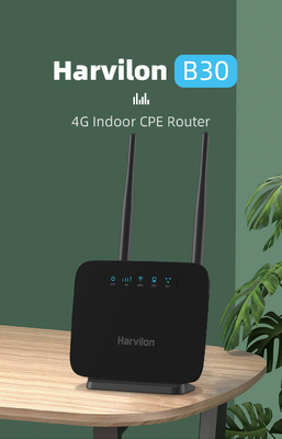 Indoor Cat 4 4G CPE Router Dengan Kartu Sim 1 Wan 1 Antena Eksternal LAN